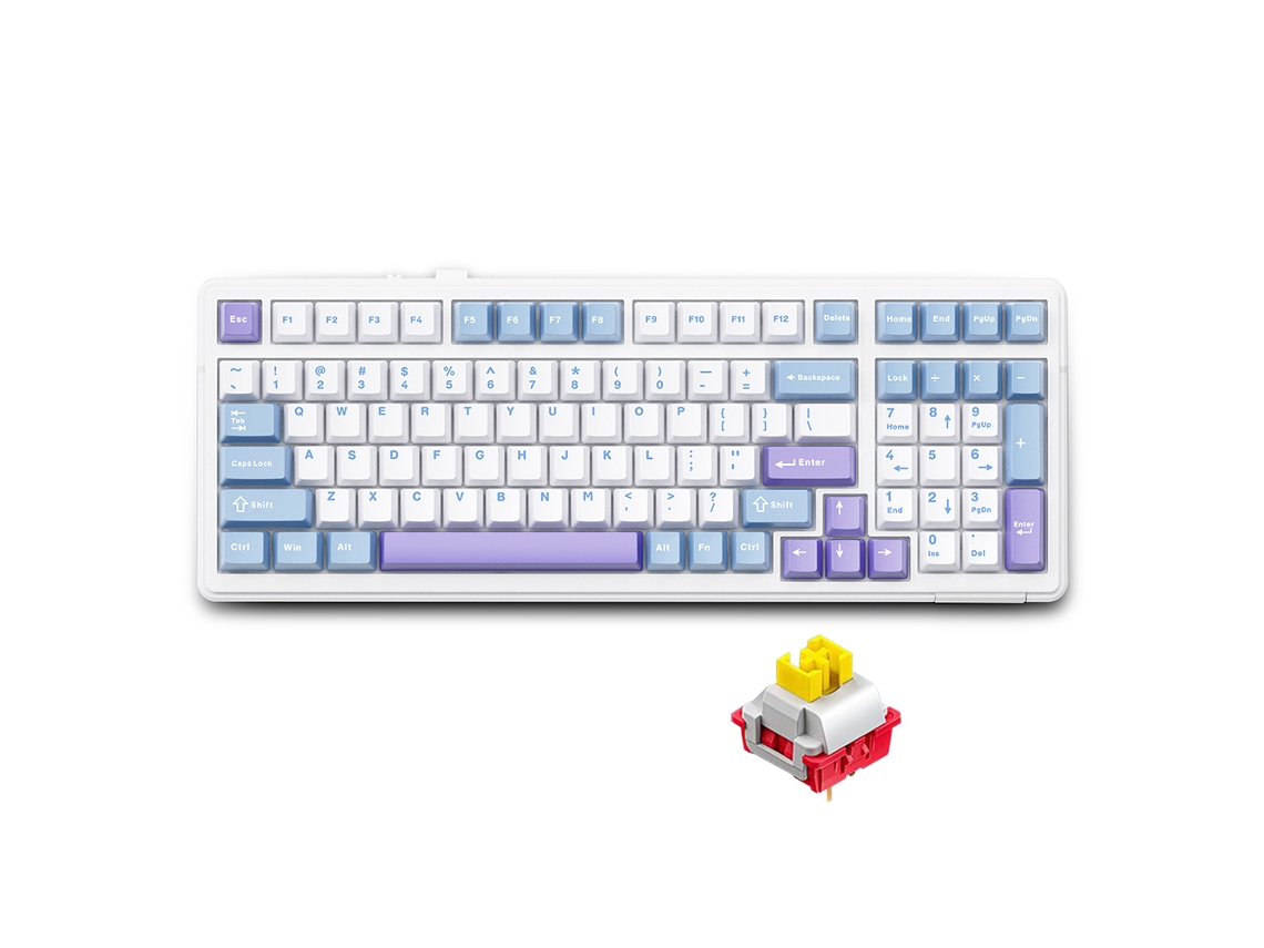 Teclado Mecânico Sem Fio Aula F99 Tri modo 99 Teclas Efeito de Luz para Gaming