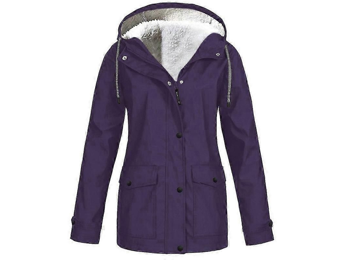 Chaquetas De Mulher Outono Inverno Fleece Impermeáveis Transpiráveis Para Montanha Com Capuz M Púrpura