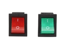 Conjunto De 5 Interruptores Basculantes 16a 120, 250v Com 4 Pinos E Luz Vermelha, 31 X 25 Mm, Da Marca Odipie