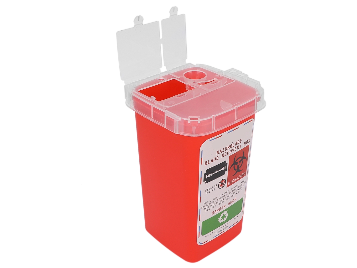 Caja De Descarte De Lâminas De Barbearia E Cabeleireiro Vermelha