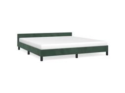 Bed Frame With Headboard, Bed Frames With Headboard Vidaxl Verde Veludo (160 X 200 Cm)