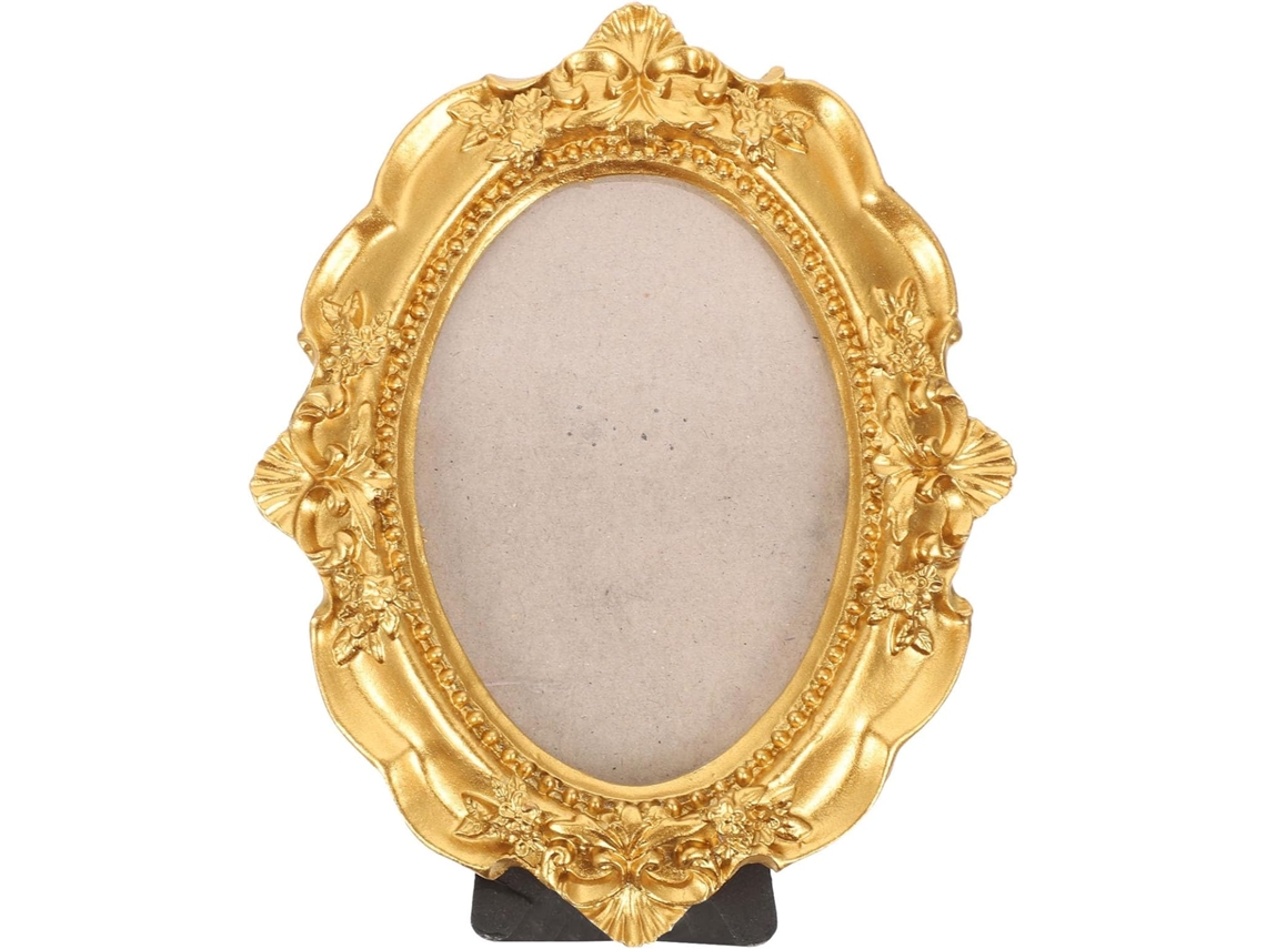 Moldura Dourada Resina Fotos Estilo Vintage Ideal Escritórios Criações Artísticas Oval GOKOCO
