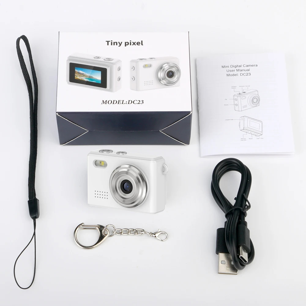 Câmera Digital Compacta 1080p Hd com Flash Longa Duração da Bateria Gravação de Vídeo MDUG (branca 32 Gb)