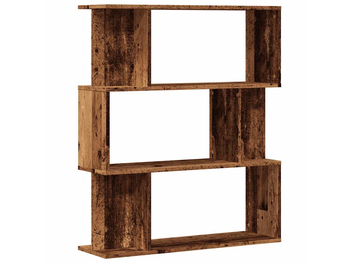 Armário de Livros Madeira Velha 80x24x96 cm Madeira Trabalhada MAISON EXCLUSIVE