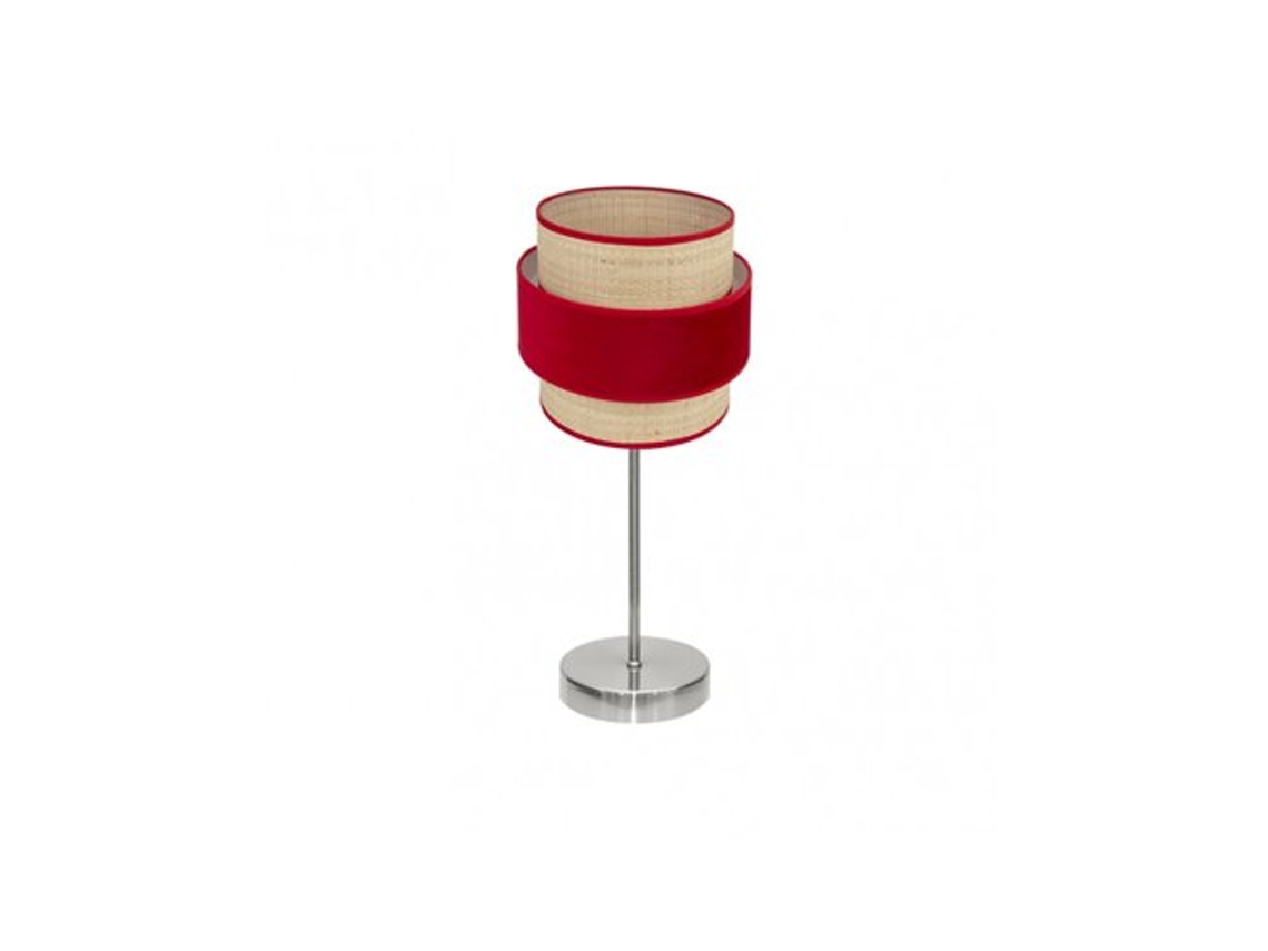 Reyes Lâmpada De Mesa 1x14 Níquel/vermelho Natural 43x18x18 Cm Fabrilamp