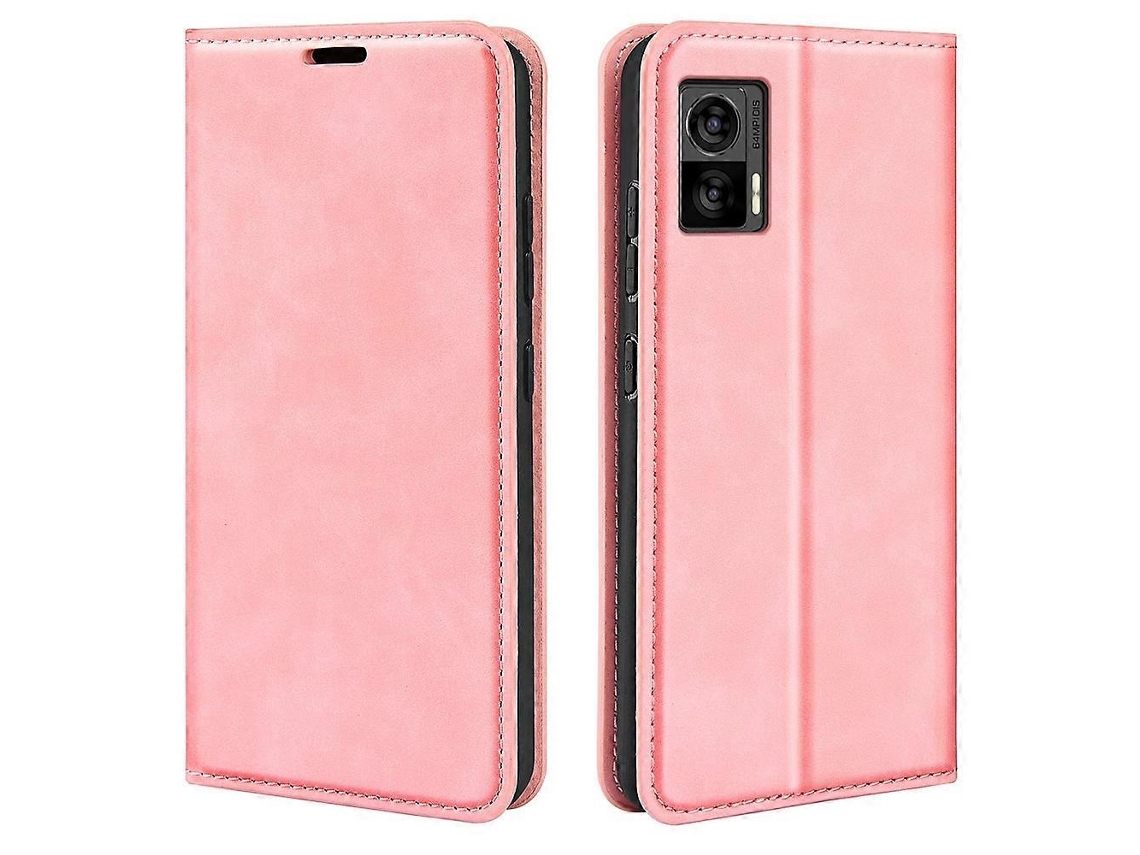 Capa De Couro Com Sucção Magnética Estilo Retrô Para Motorola Edge 30 Lite