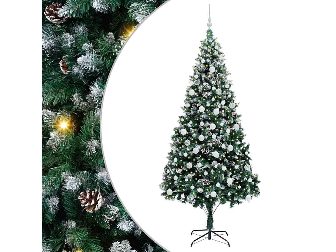 Conjunto 1 Árvore Festiva Vidaxl Verde Pvc (210 Cm)
