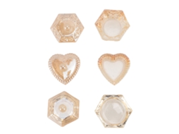 3pcs Taça De Uso Para Arte De Unhas Em Vidro Com Tampa Para Líquido Acrílico Cor Champagne