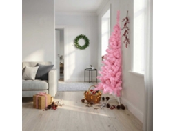 Vidaxl Meia Árvore De Natal Artificial Com Suporte 180 Cm Pvc Rosa