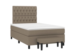 Box Spring Bed, Box Spring Beds Vidaxl Cinzento-acastanhado Tecido (120 X 190 Cm)