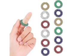 12 Anéis De Massagem Acupressão Com Pontes Para Dedo Sensorial Alivio Estresse
