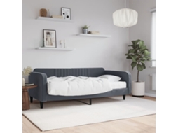 Vidaxl Sofá-cama Com Colchão 100x200 Cm Veludo Cinzento-escuro