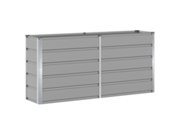 Conjunto 1 Floreira Vidaxl Cinzento-claro Aço (160 X 40 X 75 Cm)