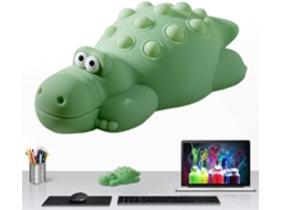 Luminária de silicone em formato de crocodilo para quarto de bebê.