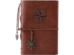 Caderno de couro, caderno espiral vintage, planejador diário recarregável, design de viagem em relevo Slowmoose