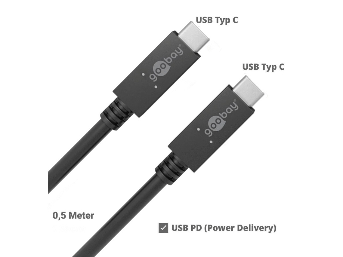 Cabo Dados Carregamento Usb GOOBAY Preto