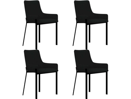Conjunto 4 Cadeiras de Refeição  279566 Tecido Preto