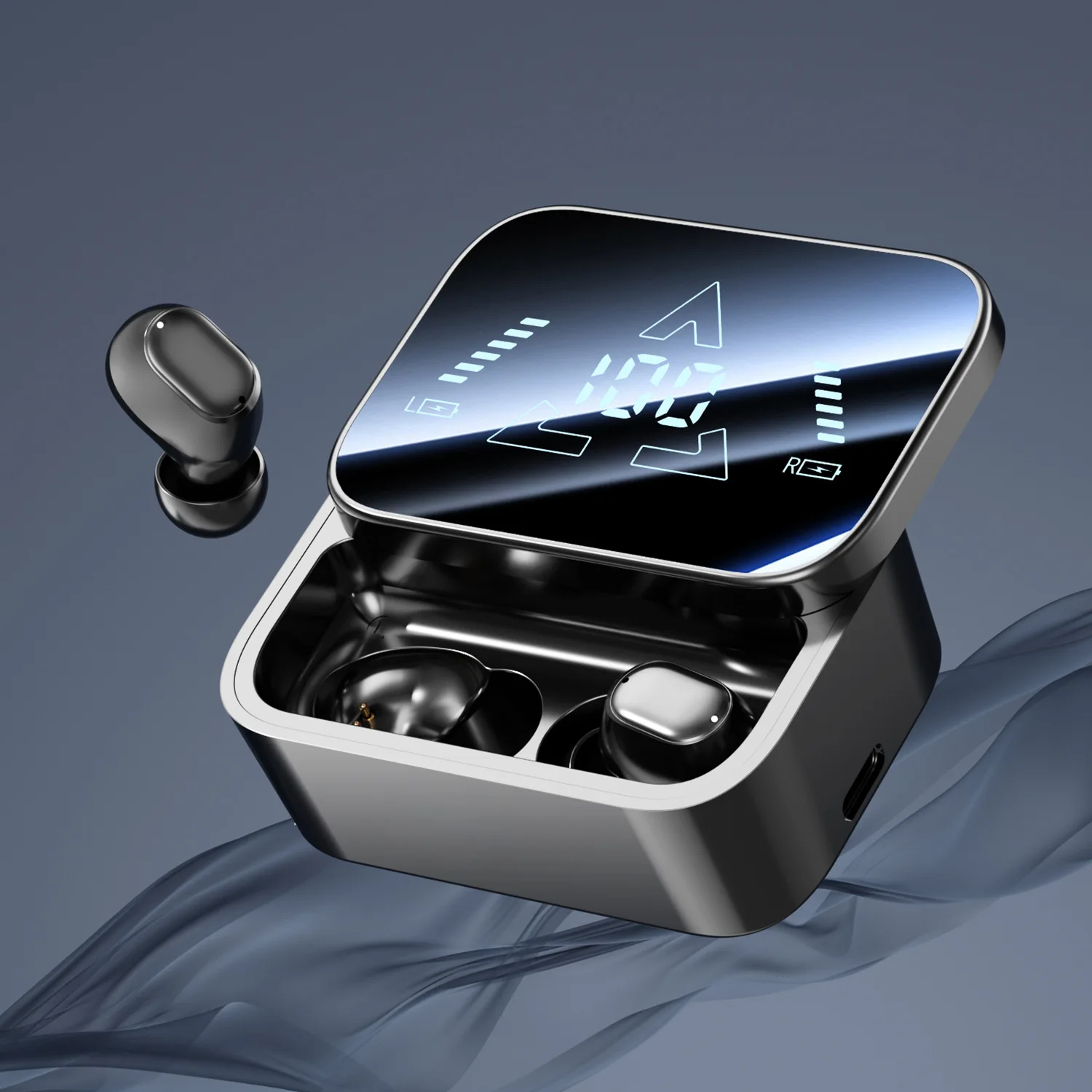 (preto) Fones De Ouvido Intra-auriculares Bluetooth 6.0 Com Visor De Modo Duplo.