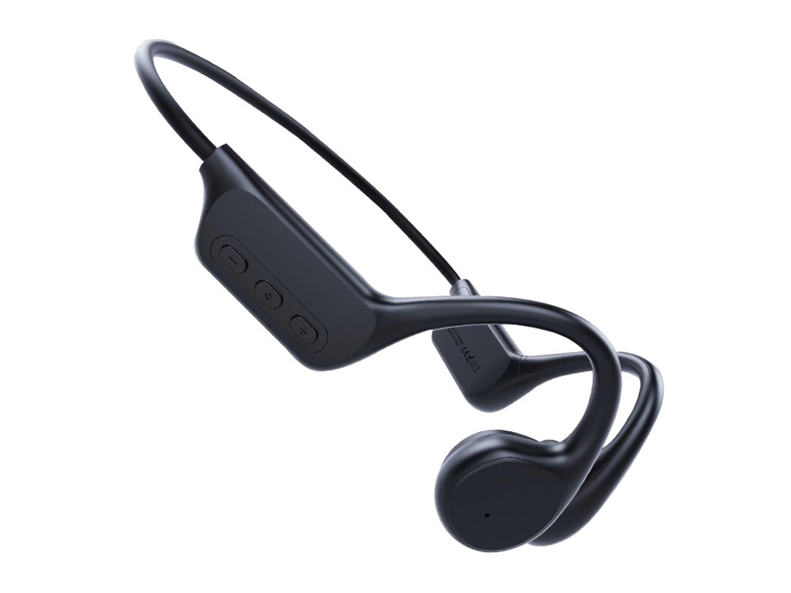 Fones Condução Óssea Abertos Sem Fio Bluetooth 5.0 JIAPEI com memória 32g, IP68, para treino, corrida, caminhada, natação, preto