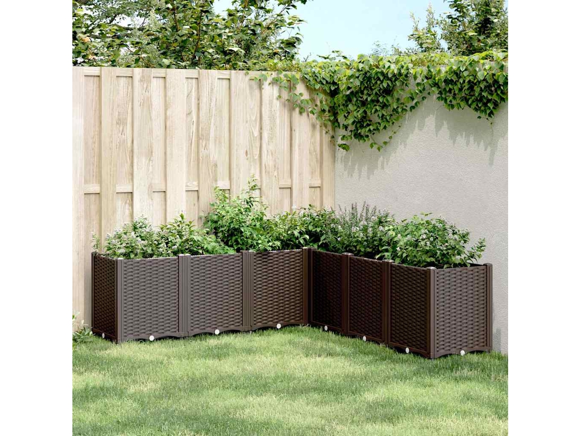 Vidaxl Vaso/floreira 160x160x53 Cm Pp Castanho