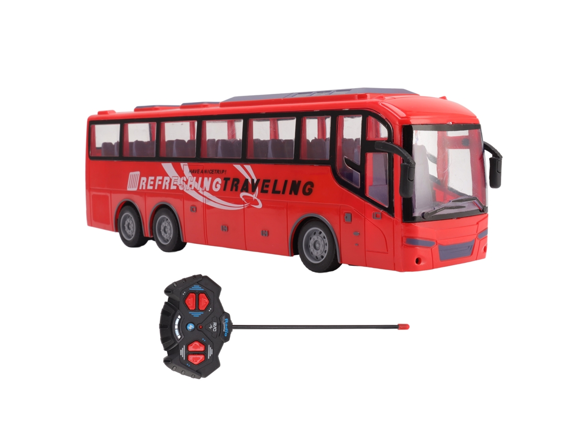 Mali ônibus com Controle Remoto Elétrico 1/30 Modelo Grande Rc Brinquedo Simulação Vermelho