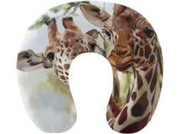 Almofada Formato de U com Girafa, Viagem Confortável, Apoio para o Pescoço, Suporte Cervical Espuma