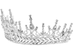 Coroa De Noiva Barroca Com Strass Prateados Espessos, Tiara Decorativa Para Penteados De Festa.
