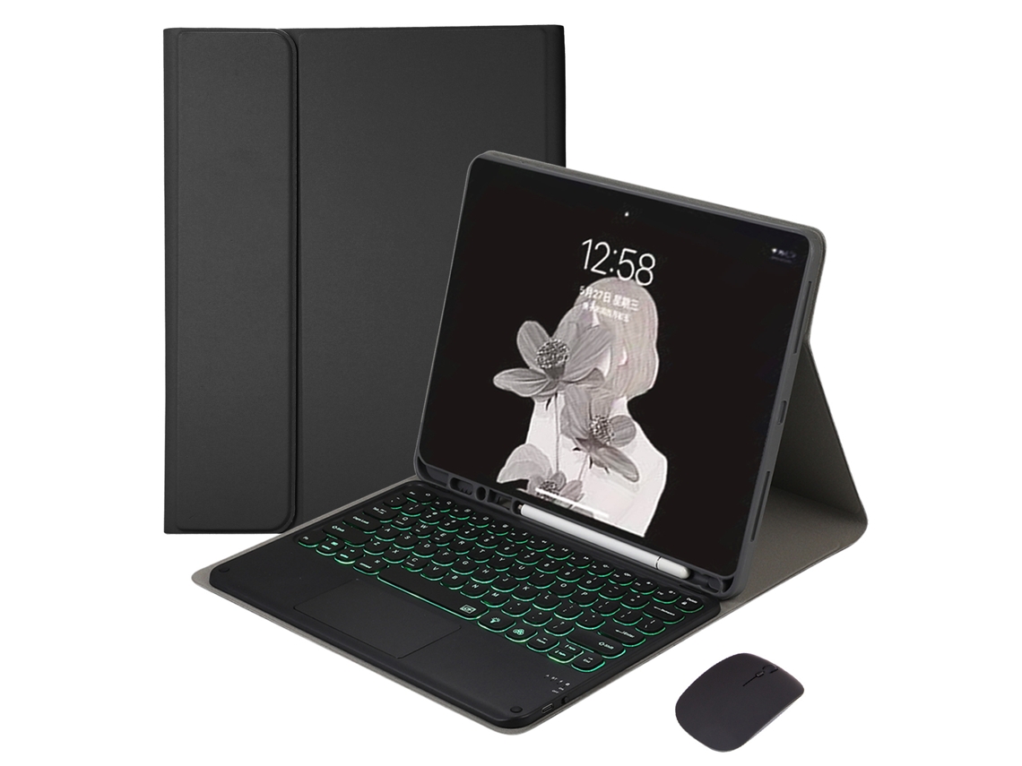 Capa de Teclado Bluetooth XIAOMOYU para Samsung Tab S9plus 12.4 com teclado de 10 polegadas retroiluminado