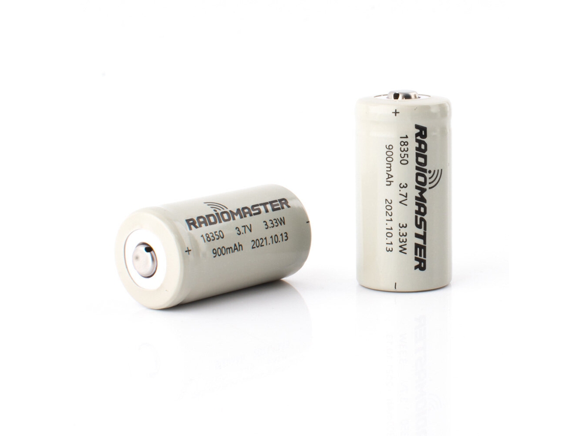Pack de 2 Baterias de Lítio Recarregáveis ​​radiomaster 3.7v 900mah 18350 para Transmissor de Rádio Zorro. MDUG