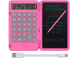 Calculadora Recarregável Da Moda Com Ecrã Lcd De 6,7 Polegadas, Alimentação Por Bateria, Cor Rosa