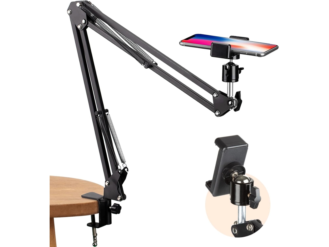 Suporte Portátil Para Celular Com Braço Articulado E Tripé Flexível Para Mesa, Ideal Para Fotografia, Vídeo E Transmissões Ao Vivo (preto).