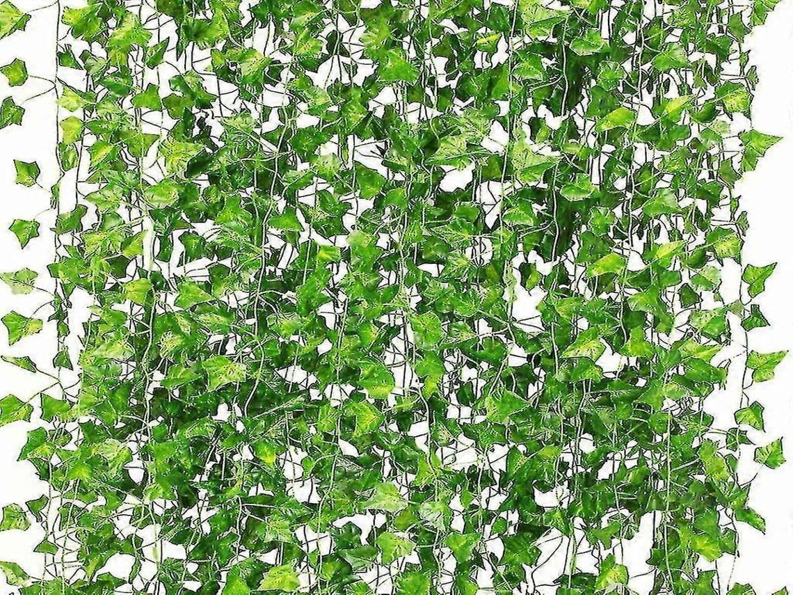 Guirlanda Artificial - 12 Peças, 80 Folhas - Verde, Seda, 4,5 Cm - Aspeto Realista - Para Interiores E Casamentos | Lurelia