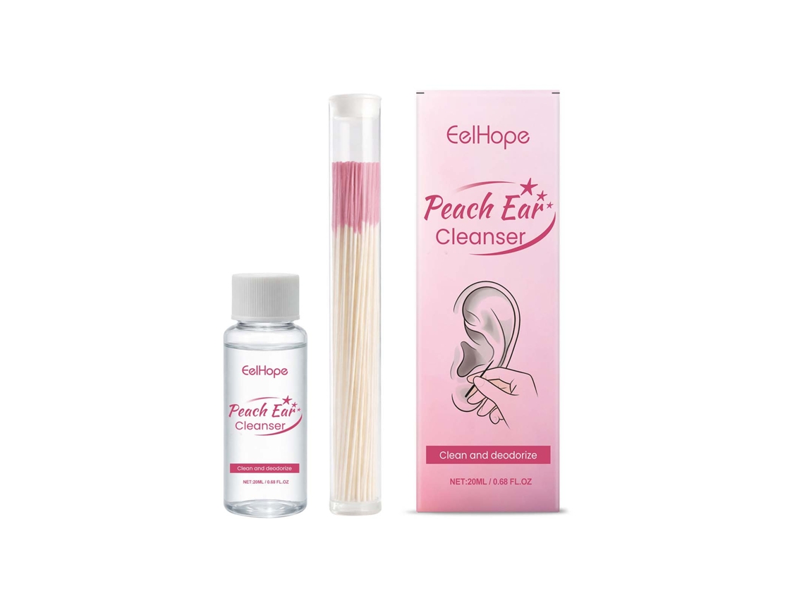 Kit de Limpeza de Ouvidos Pêssego Eelhope, Cuidados Diários com Design Seguro LAXISCREED