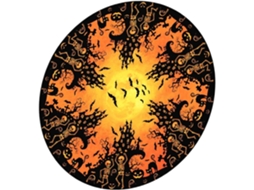 Toalha de Mesa Redonda para Exterior Estampa de Abóbora, Caveira e Morcego Proteção Impermeável Capa de Mesa Festiva CHABERLU