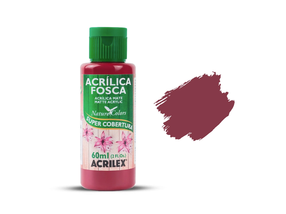 Tinta Acrílica Fosca ACRILEX Cereja 826 -60Ml