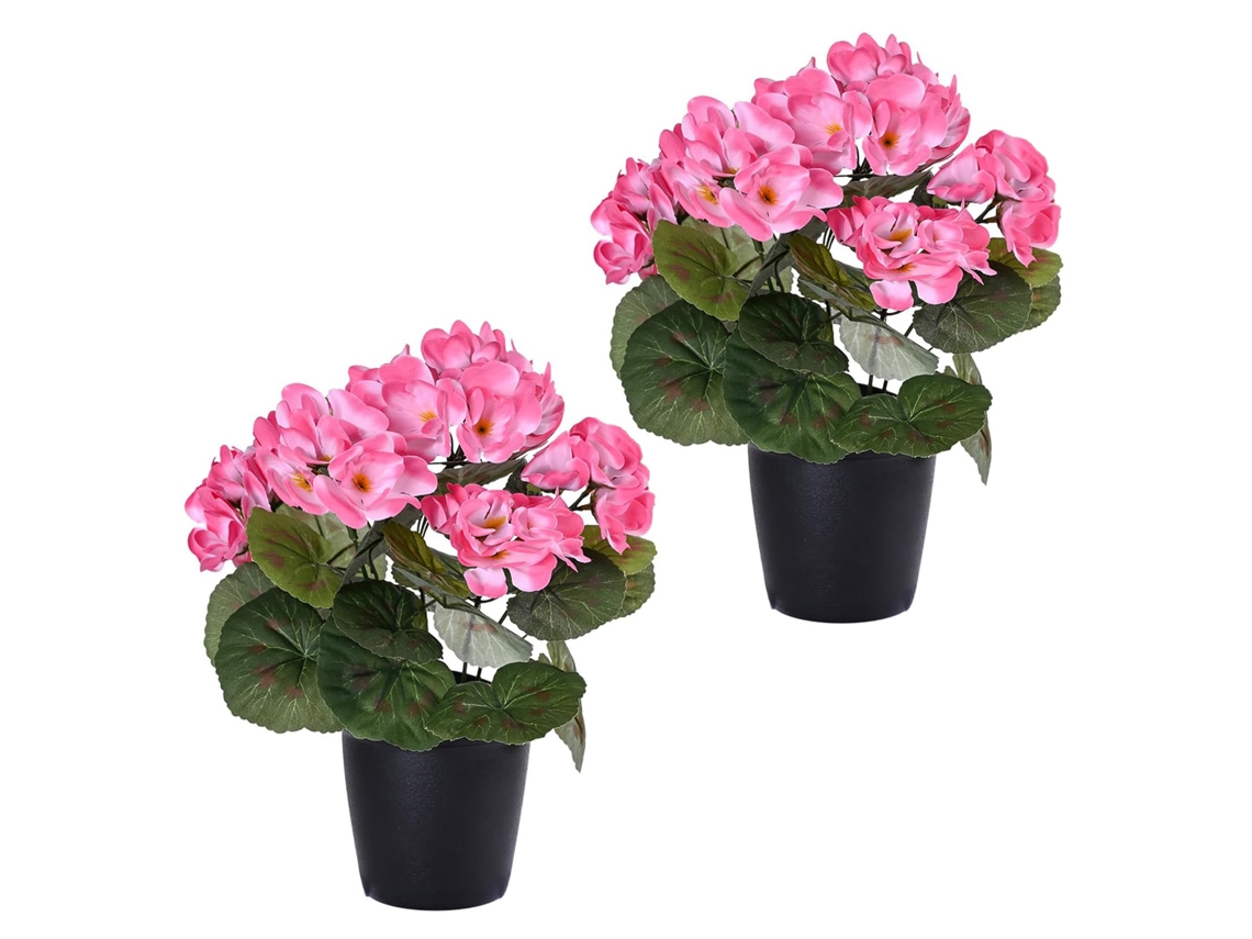 Laxiscreed Pack De 2 Begónias Artificiais Em Vaso Para Decoração Moderna 2024