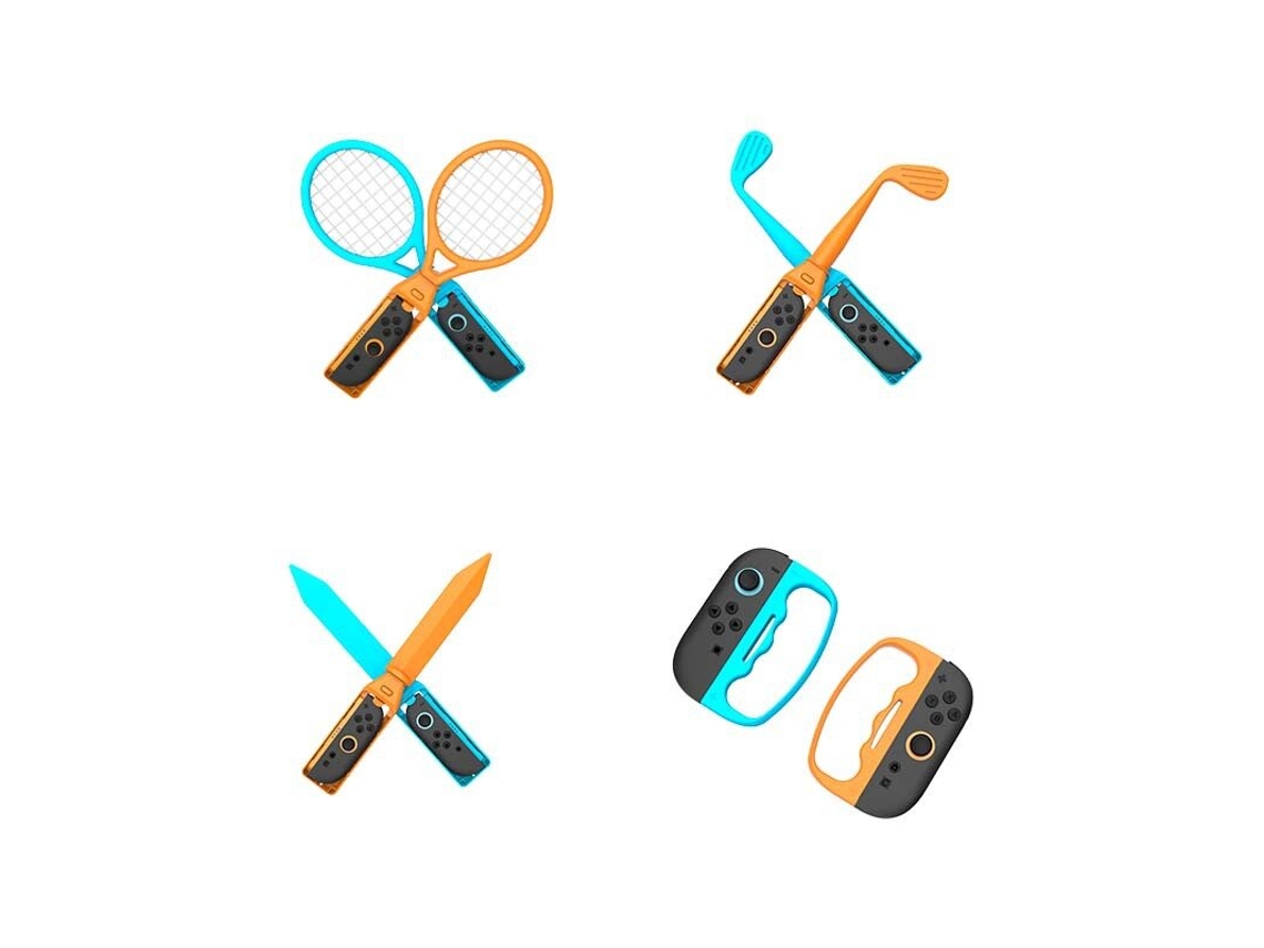 Azul/laranja - Raquete De Ténis 18 Em 1 Para Switch2 Sports + Pega + Punho Removível Iplay Hbs-522