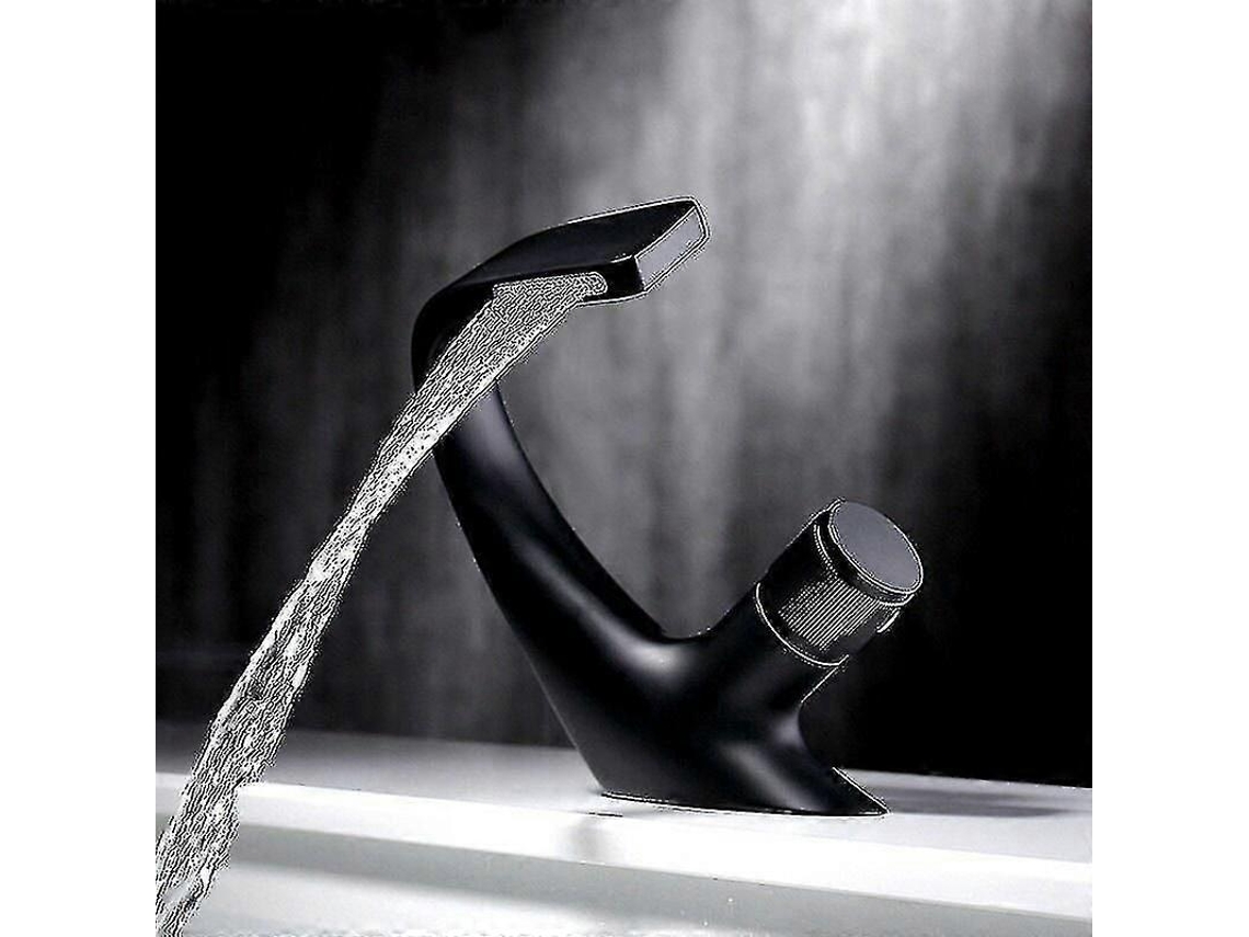 Torneira De Luxo Para Lavatório Em Latão Com Furo Único, Design Em Cascata Flkwoh Aquaforge