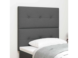 Vidaxl Cabeceira Led Com Fitas Led Manual Cinza Escuro 80 Cm Tecido