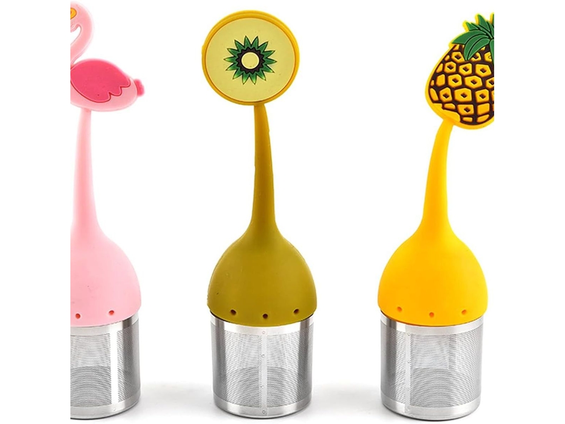 Infusor De Chá Silicone, 3 Filtros Para Chá De Ervas, Cor Doce 304