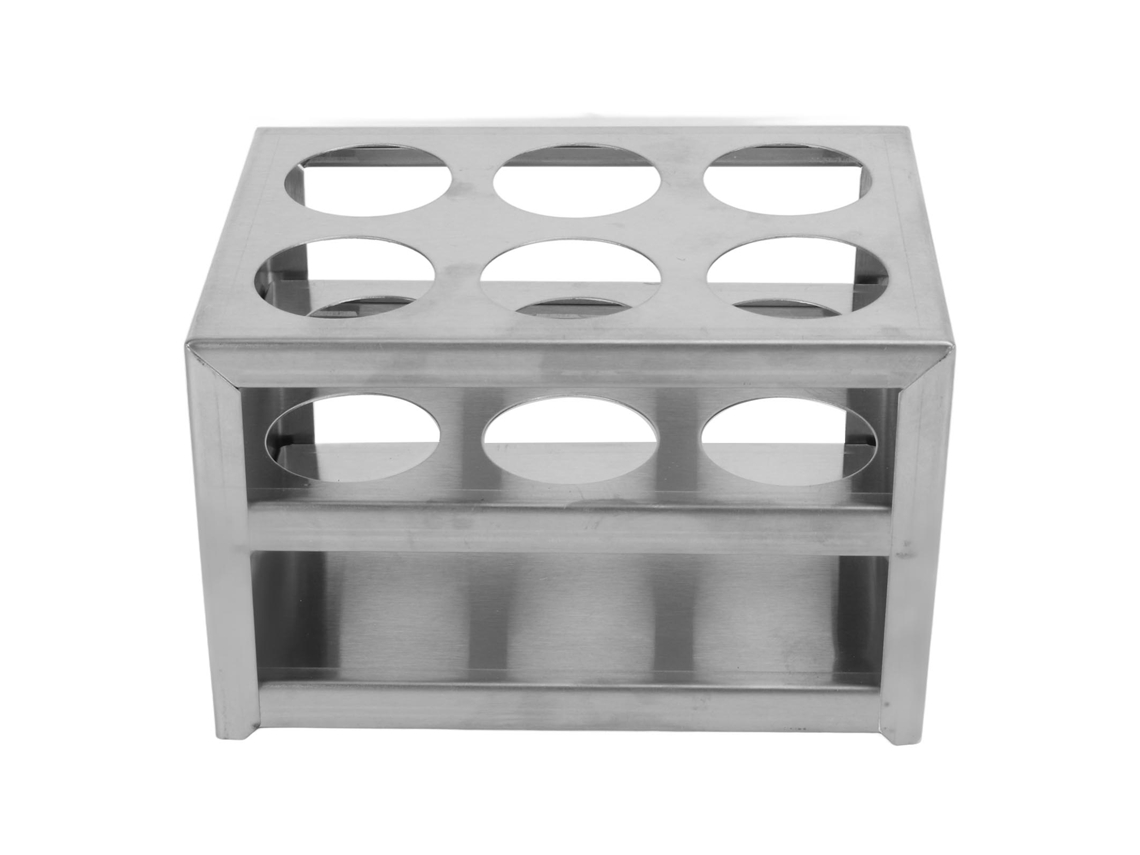 Suporte para tubos de ensaio em aço inoxidável 304, 6 furos, 3 camadas, para laboratório.