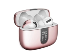 Auriculares Sem Fio Led Tecido Bluetooth Com Cancelamento De Ruído Rosa