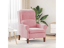 Vidaxl Poltrona Rosa Veludo