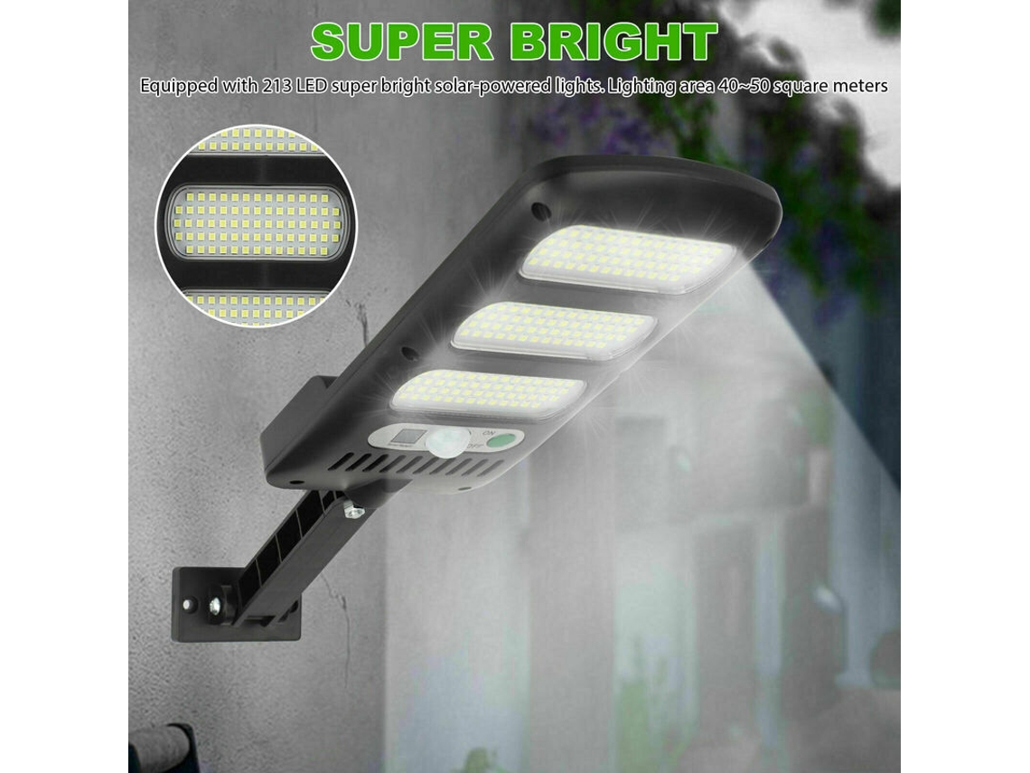 Kit com 1 luminária de parede solar, à prova d'água, sensor de movimento, para jardim AQUAFORGE
