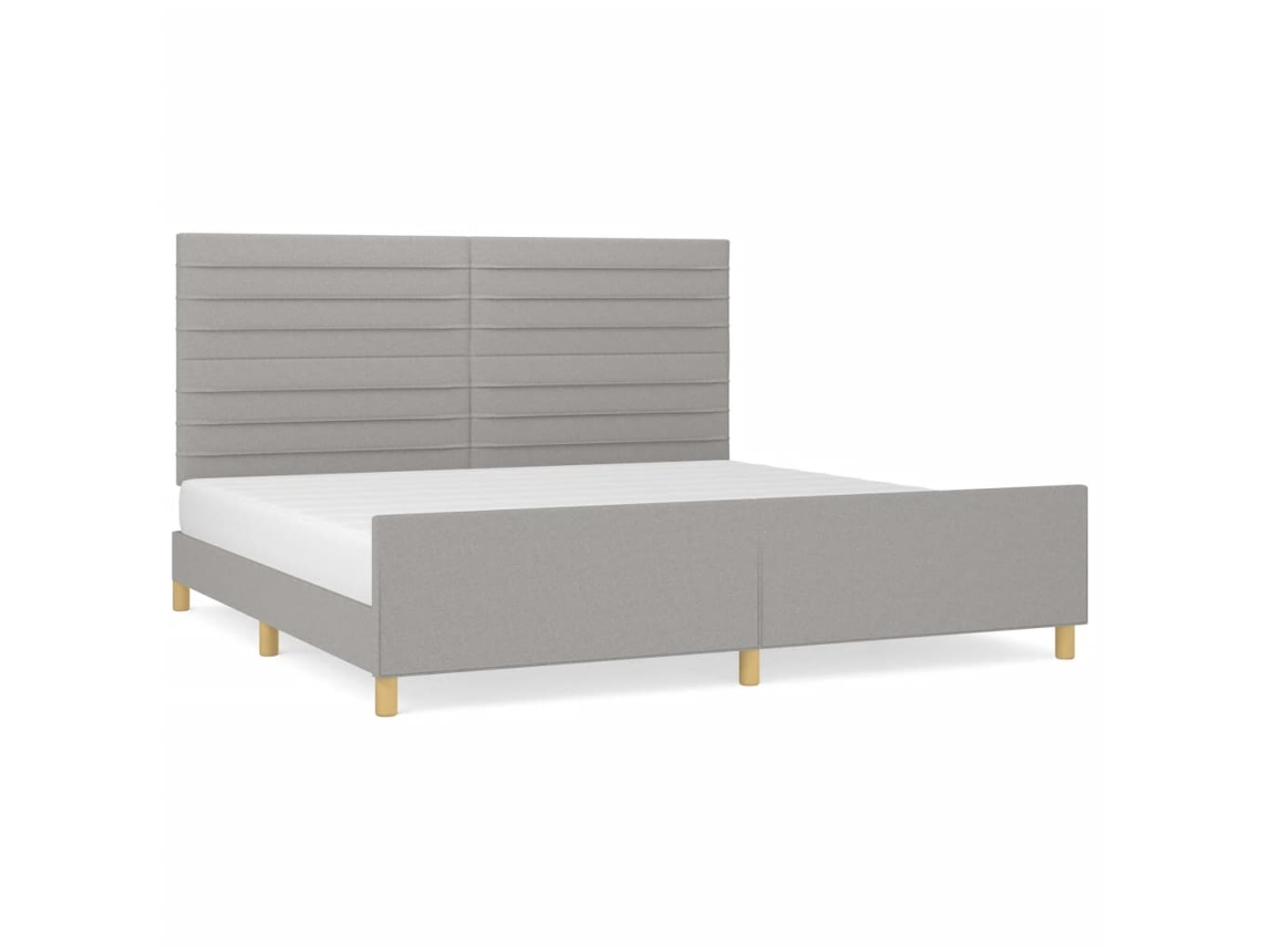 Bed Frame With Headboard, Bed Frames With Headboards Vidaxl Cinzeto Tecido (200 X 200 Cm)