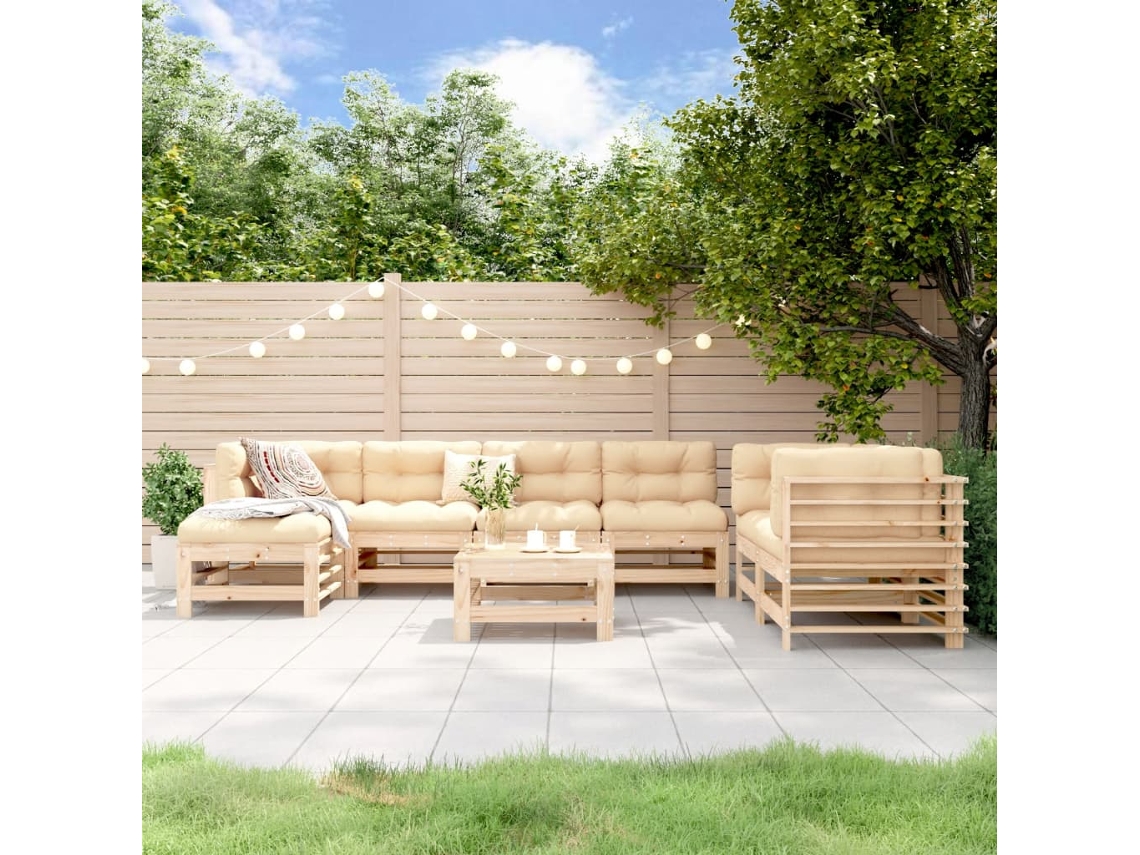 Pcs Conjunto Lounge De Jardim Pinho Maciço Dkd Home Decor