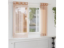 Vidaxl Cortinas De Voile Com Ilhós 2 Pcs Terracota