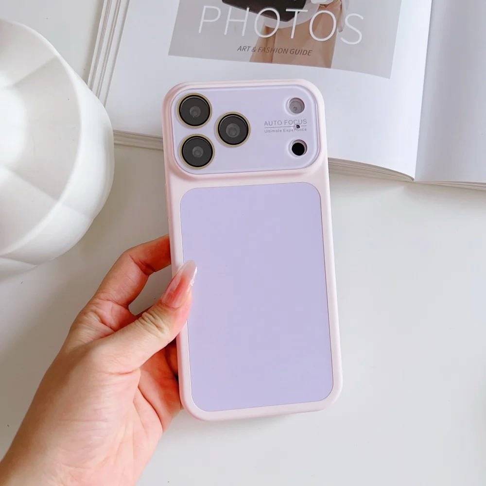 Capa Para Celular (rosa E Roxa, Iphone 16 Pro), Protetor De Câmera Em Vidro Temperado, Estrutura Resistente A Impactos, Capa Traseira Rígida.