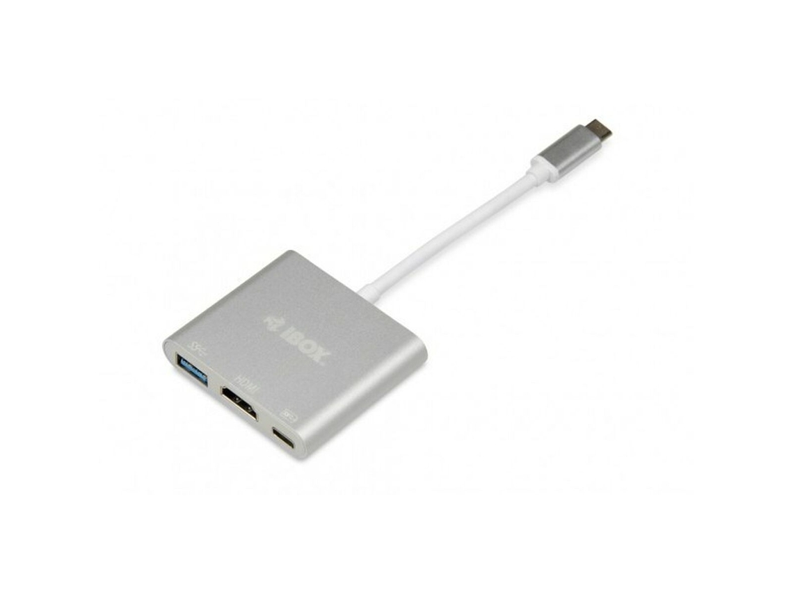 Hub Usb IBOX Iuh3Cft1 Branco Prateado