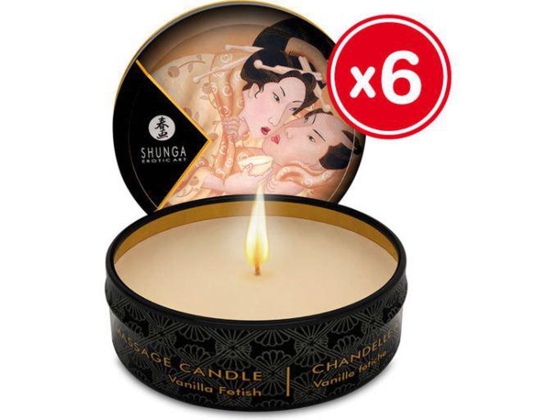 Shunga Vela de Masaje Vainilla 6 X 30 Ml